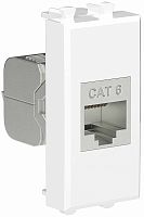 Розетка компьютерная экранированная модульная DKC Avanti 1-м. 1 мод. RJ45 6е белое облако картинка